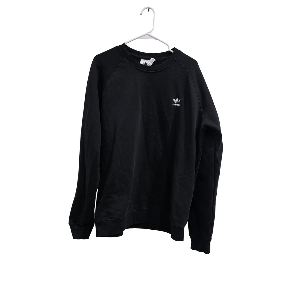 Adidas Originals Essential Crewneck Sweatshirt Black Trefoil Logo Mens XL